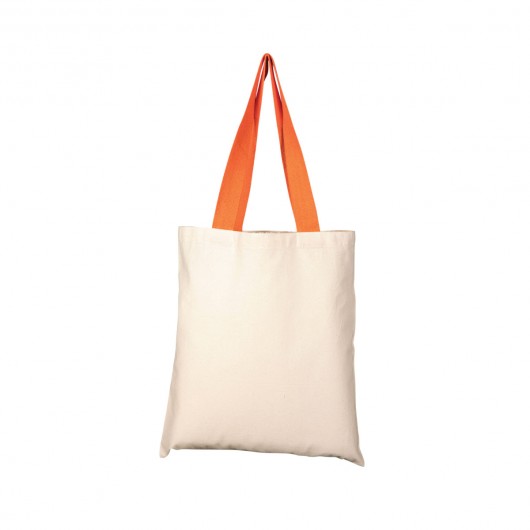 Coloured Handle Cotton Totes orange